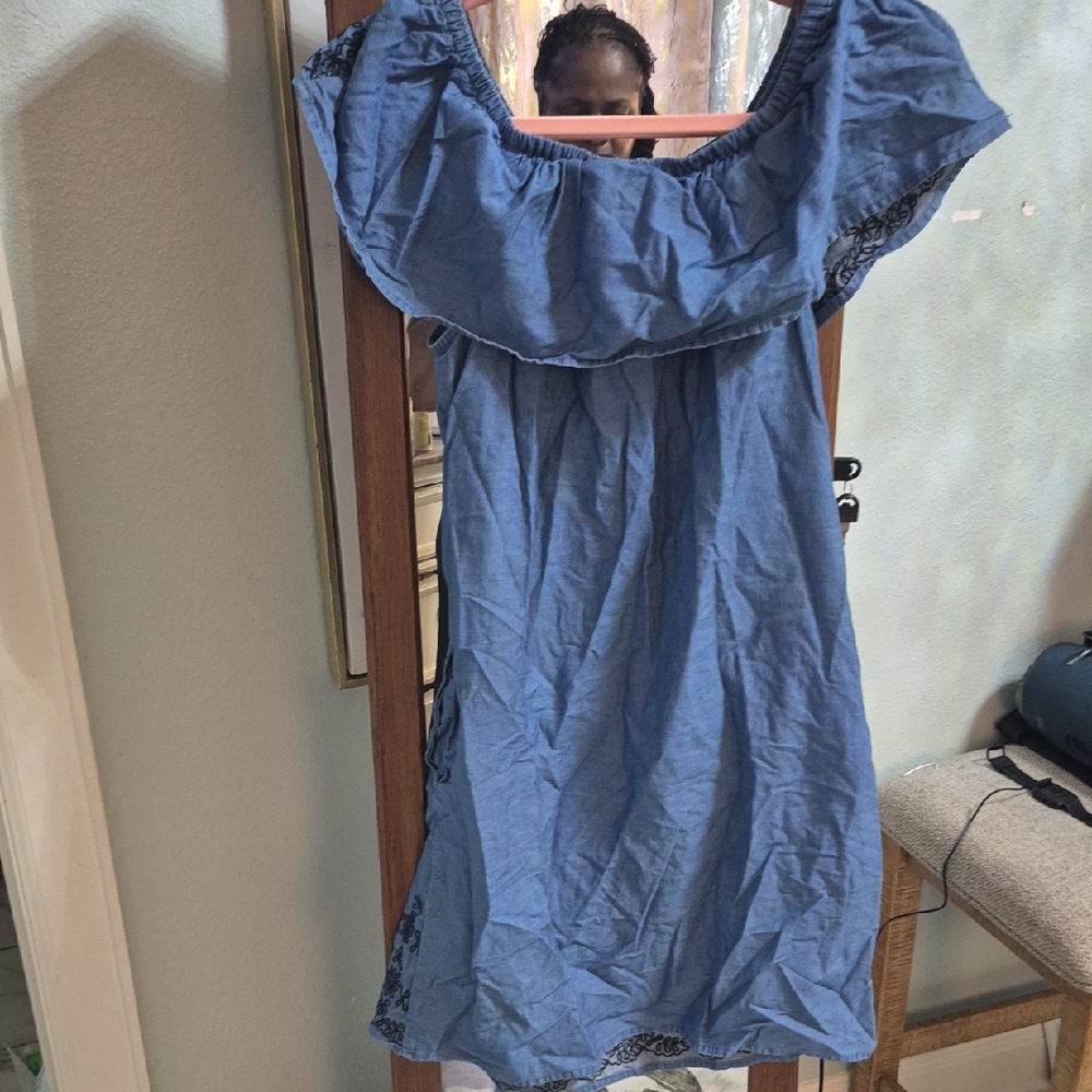 Blue Ruffled Blouse
